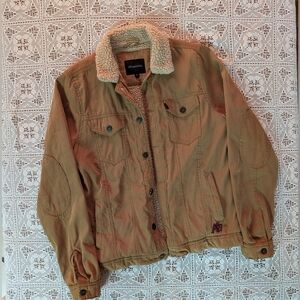 Abercrombie & Fitch Tan Military Field Coat with Cream Collar